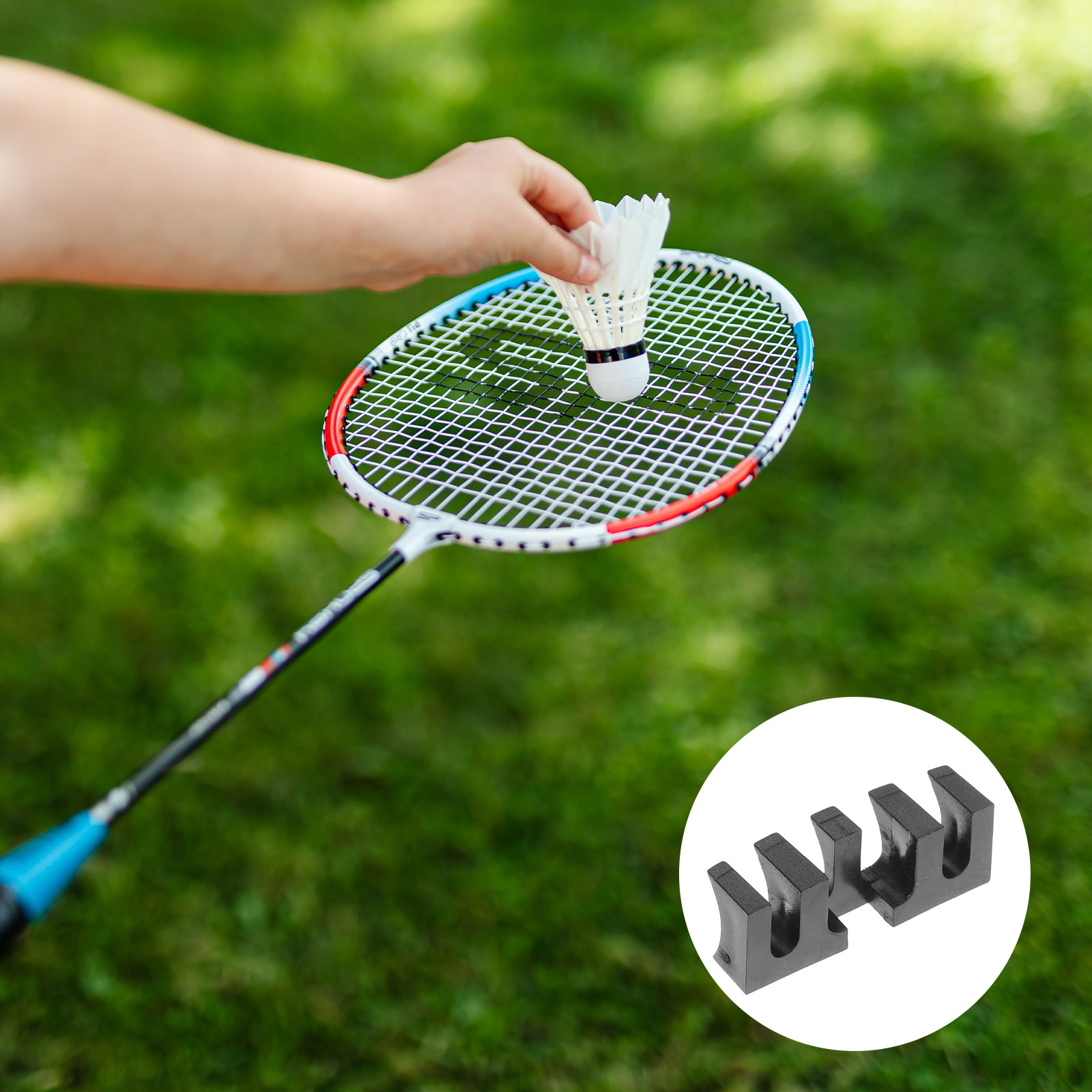 Badminton Racket Carbon - 2個入りバドミントンラケットロードスプレッダー、ラケットストリング固定具、接触面積を増やし圧力を分散、フレームを保護します。