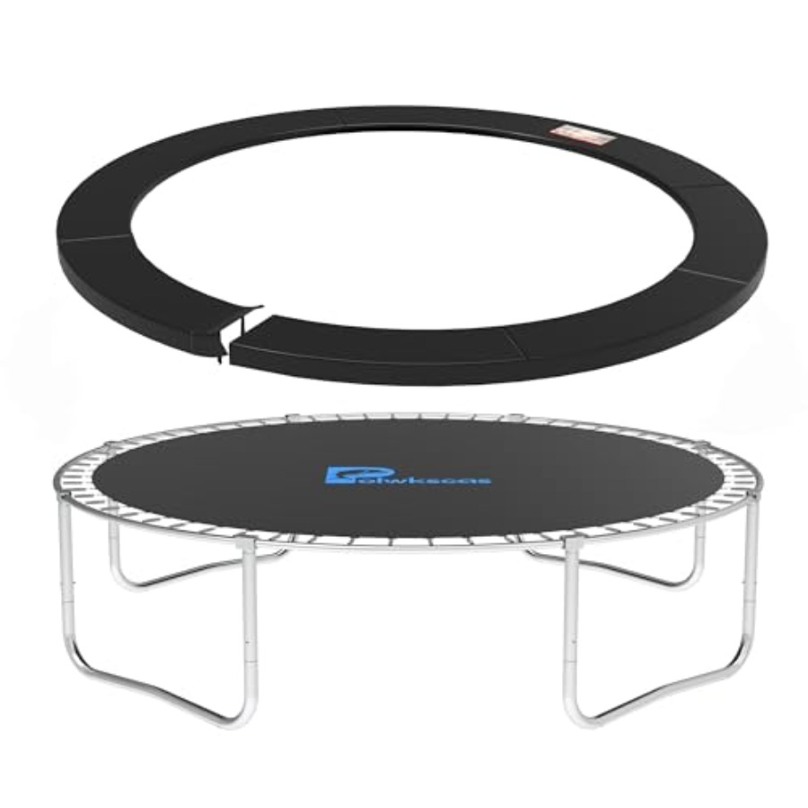 Trampoline Spring Cover - 10フィート～16フィートの丸型トランポリン用トランポリンパッド、高耐久性PVC素材、黒色、防水、耐引裂性、安全スプリングカバー