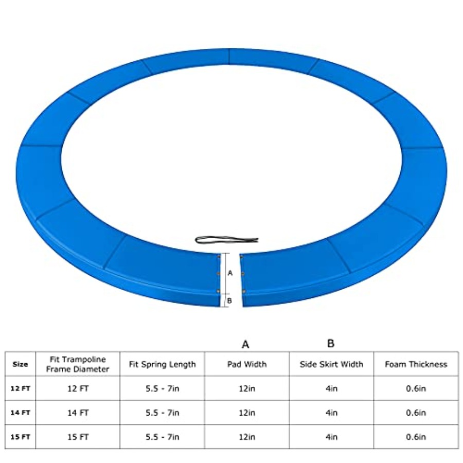 家庭用トランポリン安全パッド PVC素材 ブラックカバー 5 - Trampoline Spring Cover のレビューと価格