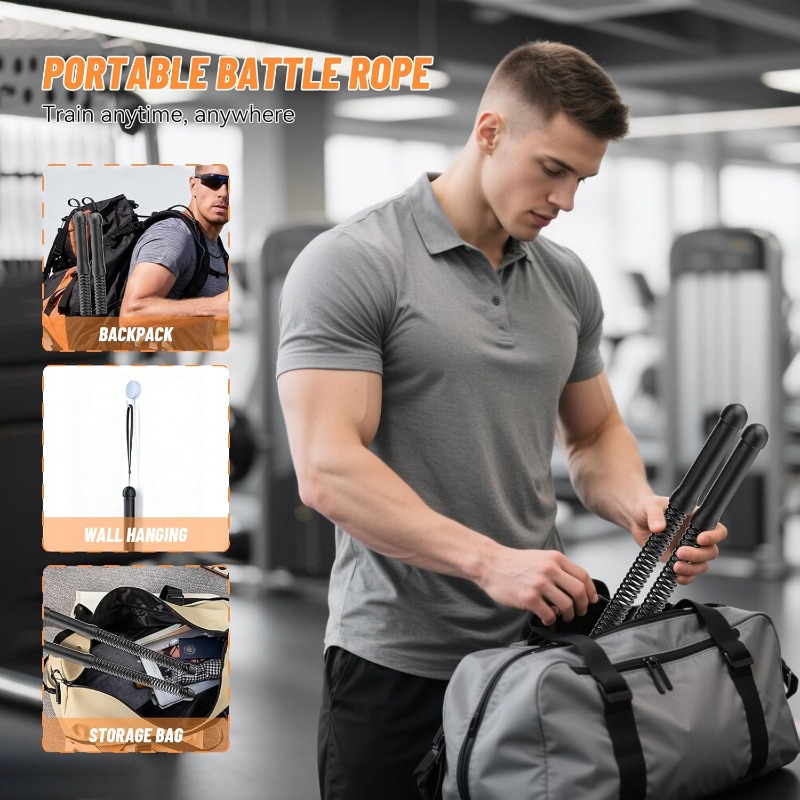 ワイヤレススイングコンバットロープ、2個セット – 腕力強化 - Sports Equipment Near Me のレビューと価格